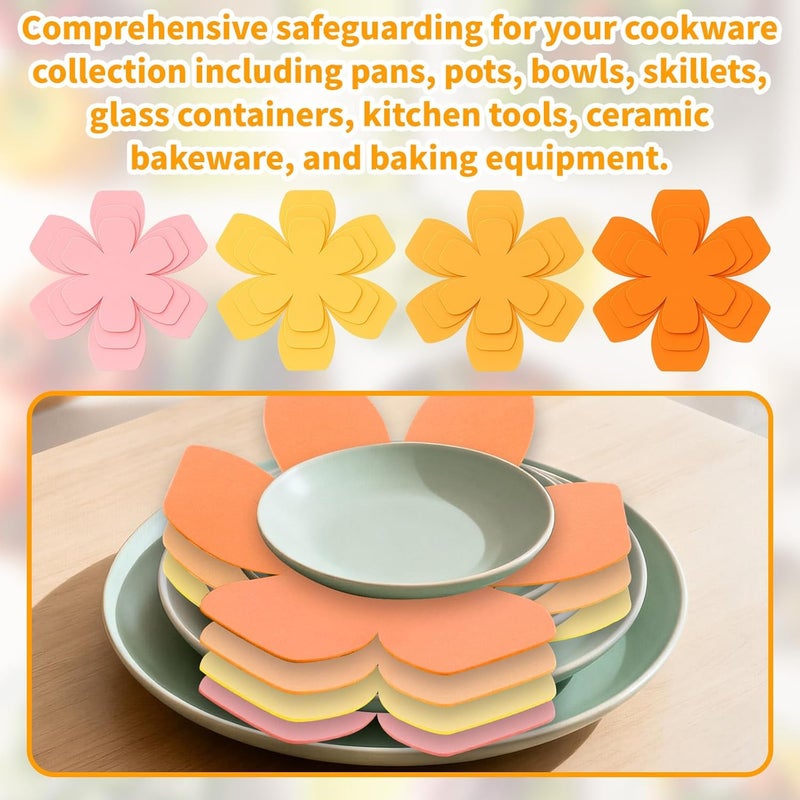 Notoke 12 PCS Pot and Pan Protectors, 4 Colors & 3 Sizes Thicker Felt Pan Protector Pads, Pot Separators for Stacking, Anti-Slip Dividers to Protect Glass Ceramic Plates Cookware from Scratching - Image 4